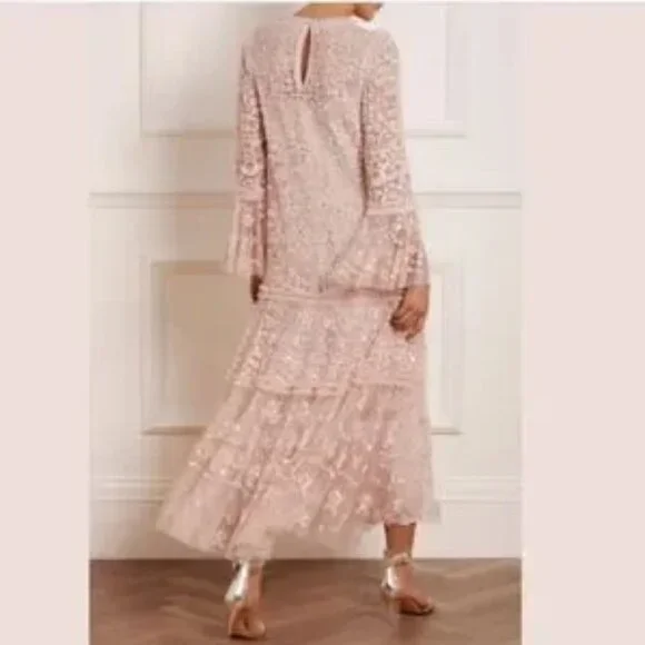 NWT Needle & Thread petal pink Annie dress sequined dress evening gown 12 new